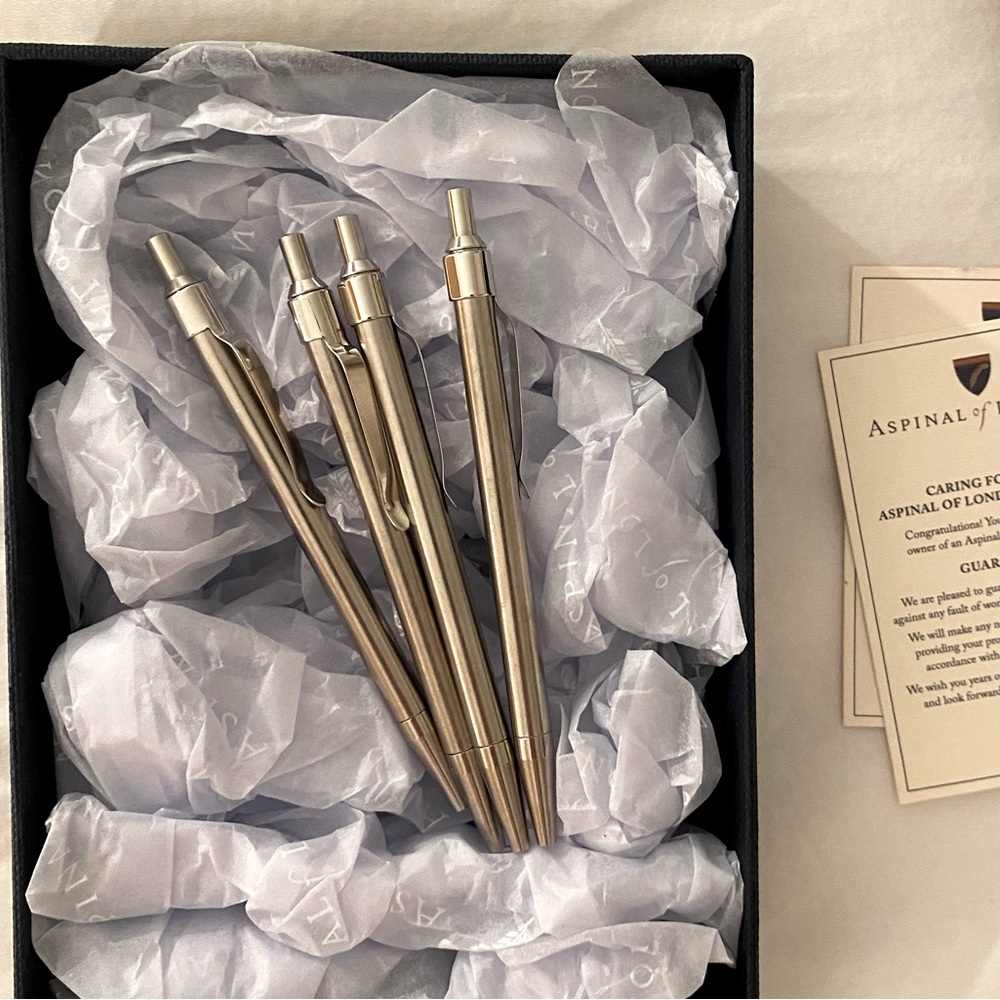 Aspinal of London silver pens.